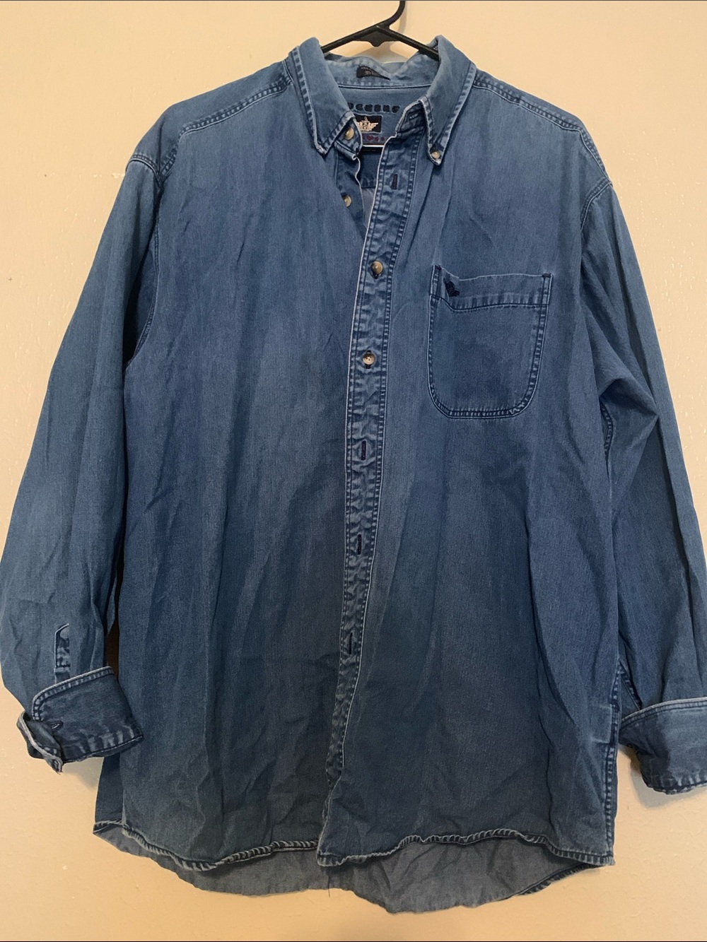 Docker’s Classic Blue Denim Button-Up Shirt (L)